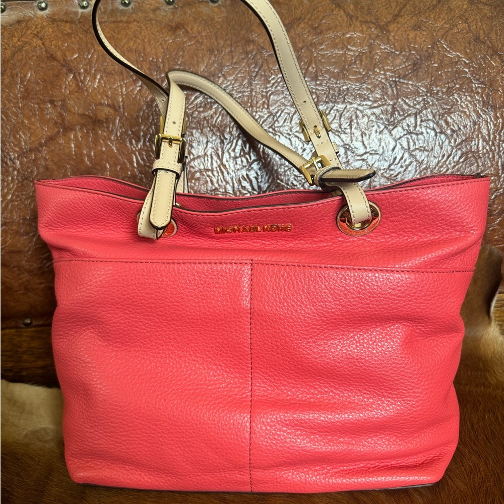 Michael Kors Coral Leather Tote